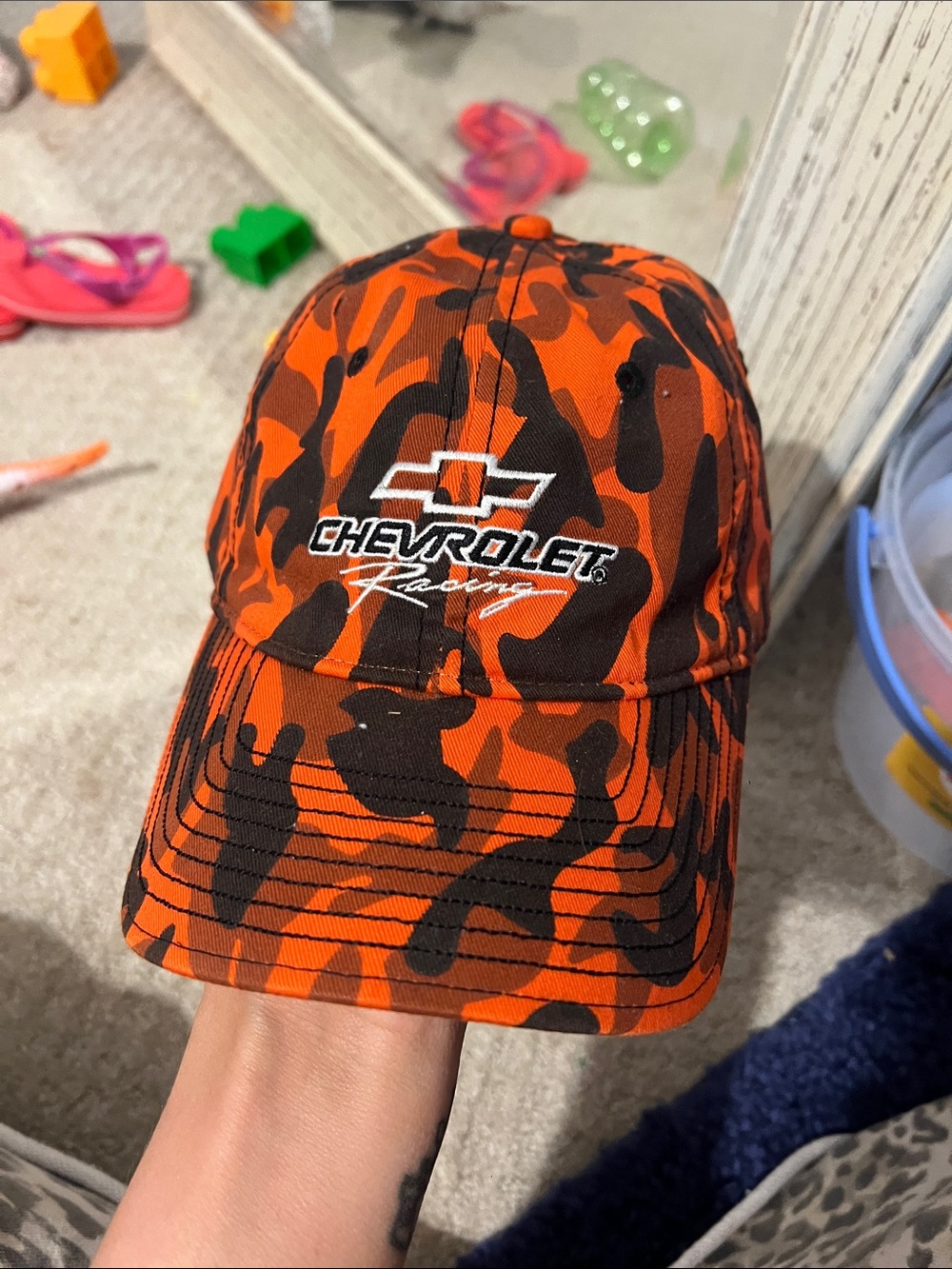 Racing  Orange Camo Cap